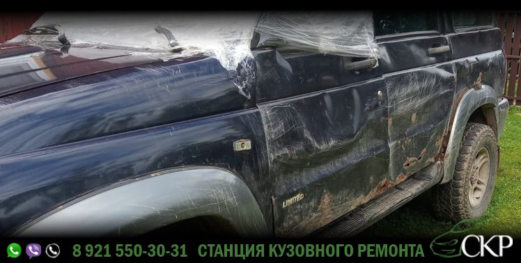 Восстановление УАЗ Патриот после переворота в СПб в автосервисе СКР.